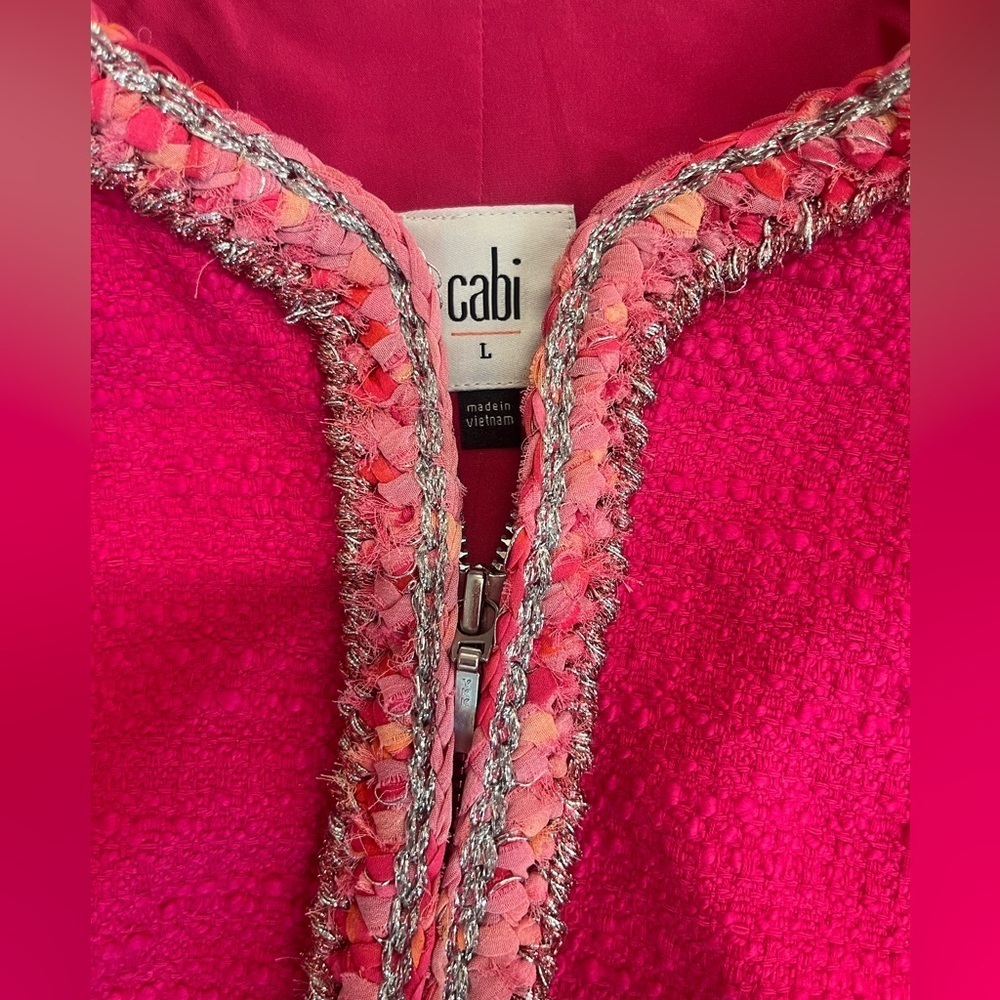 CAbi Ballroom Tweed Jacket Fuchsia Large - Picture 3 of 10